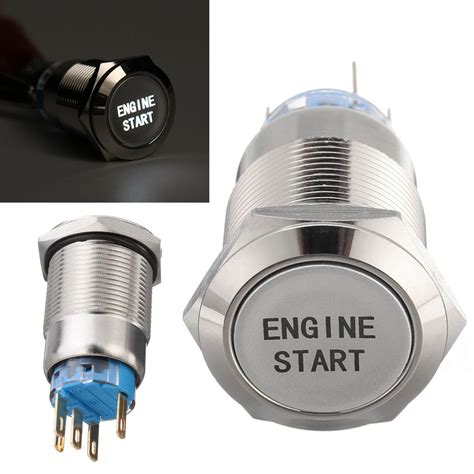 Newest 12v 19mm Waterproof Car Metal Momentary Engine Start Push Button