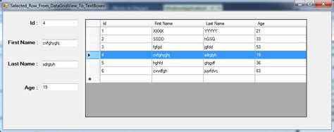 VB NET How To Get Selected Row Values From DataGridView Into TextBox