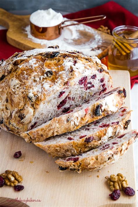 No Knead Cranberry Walnut Bread With Honey Artofit