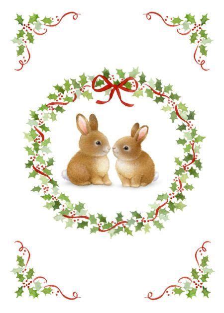 Vintage X Mas Card Christmas Bunny Noel Christmas Christmas