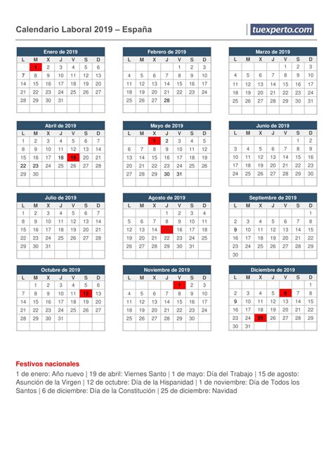 Calendario De Vacaciones 2019 Más De 100 Plantillas Para Descargar E