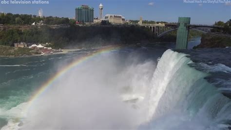 Drone Captures Beautiful Rainbow Over Niagara Falls 6abc Philadelphia