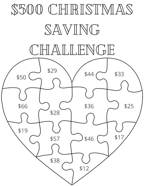 Money Savings Challenge Printable Save 500 In 14 Weeks Etsy