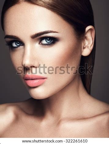 Sensual Portrait Of Beautiful Woman Model Lady With Fresh Daily Makeup