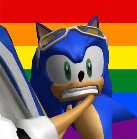 Sonic The Hedgehog With Rainbow Flag