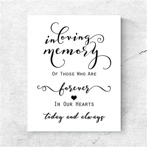 Buy In Loving Memory Sign Print In Loving Memory Wedding Sign Wedding