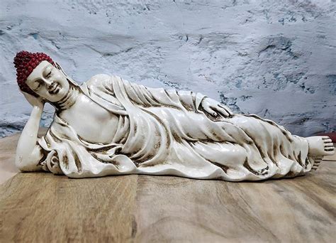 Sleeping Buddha Statue For Home Decor And Ting With Antique Finish