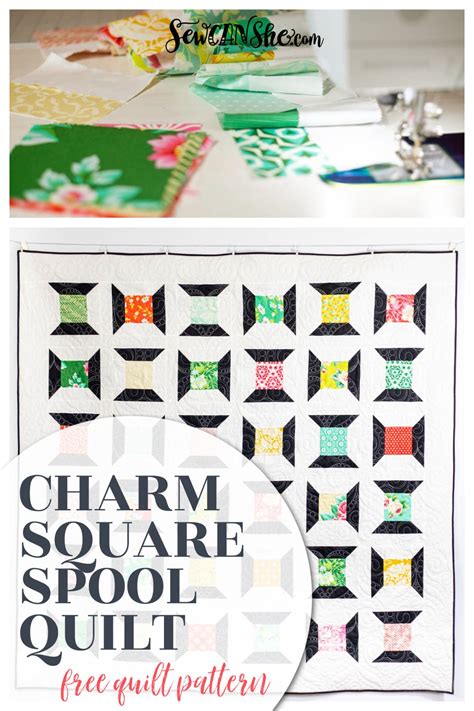 Easy Spool Quilt Pattern With Charm Squares Free