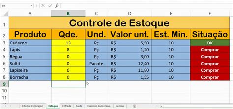 Dicas De Excel Planilha Controle De Estoque Usando Somase Excel