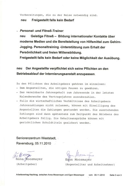 Anschreiben anlagen auflisten oder nicht. Anhang Für Arbeitsvertrag Lohnerhöhung / Vereinbarung ...