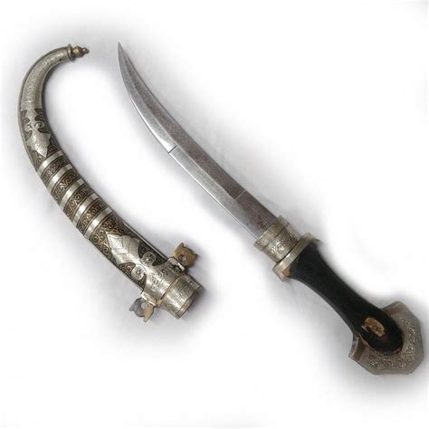 Moroccan Brass And Silver Jambiya Koummya Dagger Edged Weapons