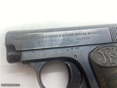 FN Belgium Baby Browning 25 ACP Belgium Proof Marked Original Bluing