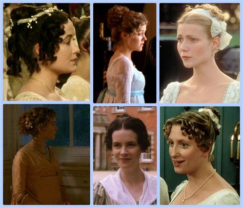 Regency Hair Collage From Austen Adaptations Historical Hairstyles