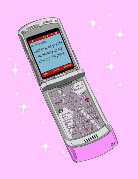 Pink Rzr Flip Phone Print Flip Phones Phone Template Nostalgia