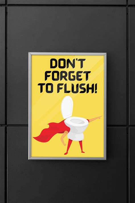 Dont Forget To Flush Funny Toilet Print Toilet Poster Art Funny