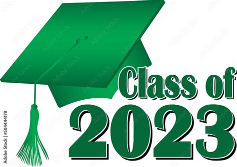 Green Class Of 2023 Graduation Cap Stock Vector Adobe Stock