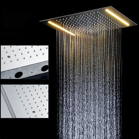 New Design Bath Electric Led Ceiling Recessed Rainfall Shower Head 304sus Bathroom Accessories