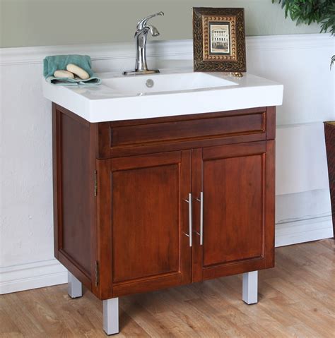 Walnut 315 Inch Birch Wood Single Bathroom Vanity And Sink 14066199