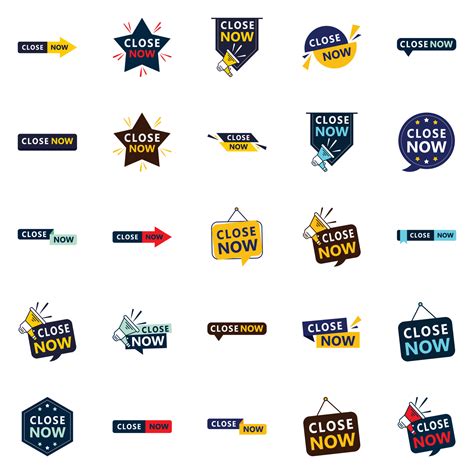 Grab Your Chance to Close Text Banners Pack of 25 18709109 Vector Art