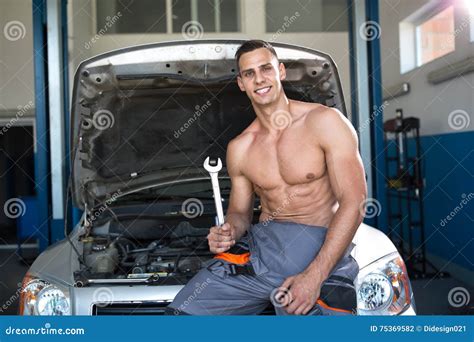 Handsome Muscular Mechanic Stock Photos Free Royalty Free Stock