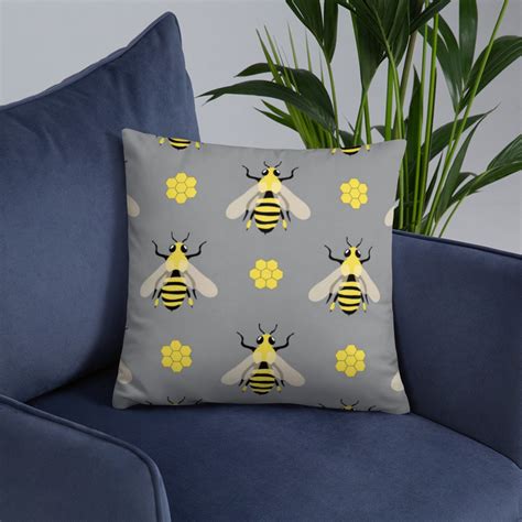 Bumble Bee Throw Pillow Accent Pillow Indoor Outdoor Etsy Uk