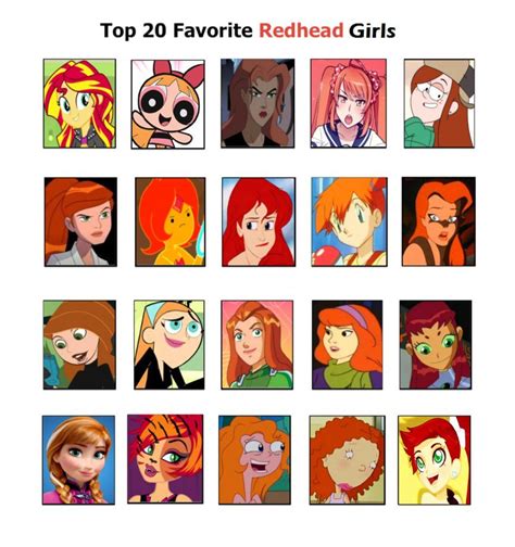 top 20 favorite redheaded girls by purfectprincessgirl redhead cartoon characters characters