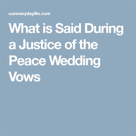 Are you planning on writing your own wedding vows? What is Said During a Justice of the Peace Wedding Vows ...