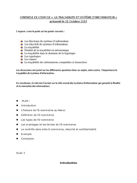Exemple De Conclusion D Un Exposé - Le Meilleur Exemple