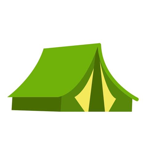 carpa verde para acampar ilustración vectorial en estilo plano de