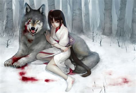 [37 ] anime wolf girl wallpaper