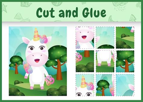 Premium Vector Children Board Game Cut And Glue Themed Easter With A