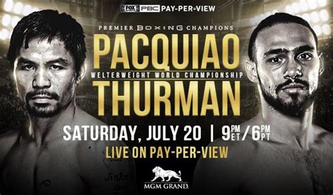 Keith thurman post fight press conference | las vegas boxing pacquiao vs. Pacquiao Vs Thurman On FOX PPV In Las Vegas On July 20 ...