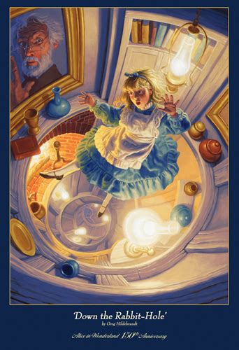 Down The Rabbit Hole 150th Anniversary Alice In Wonderland Print