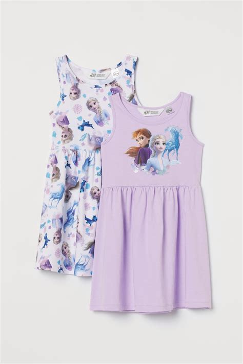 2 Pack Printed Dresses Light Purplefrozen Kids Handm In