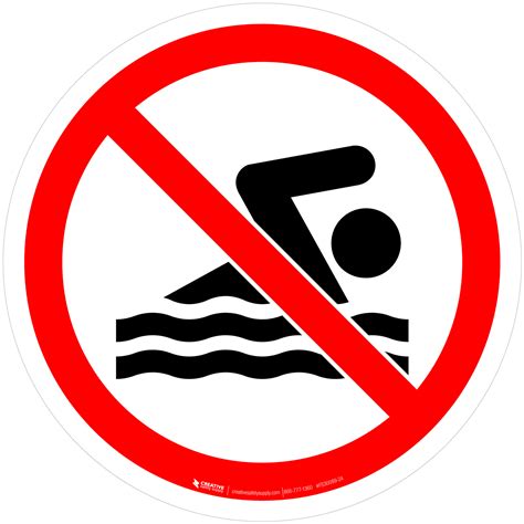 No Swimming Prohibition Iso Floor Sign Creative Safety Supply