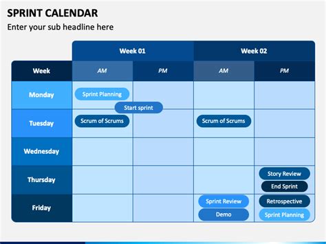 Sprint Calendar Powerpoint Template Ppt Slides