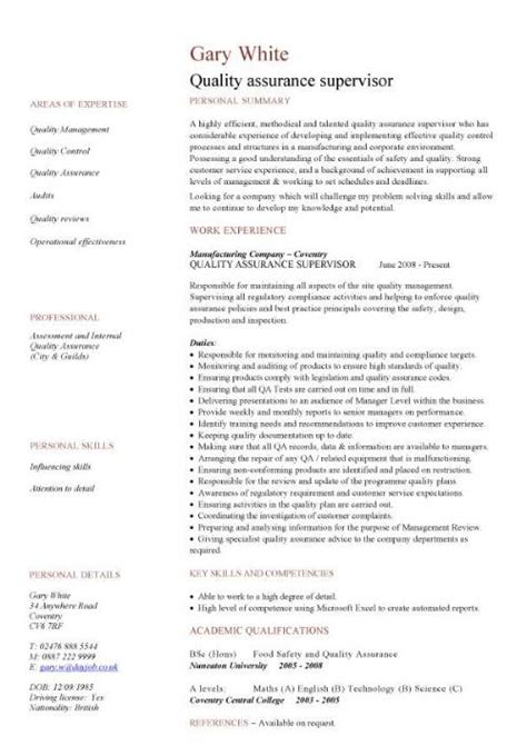 Writing tips, suggestions and more. Quality assurance CV sample