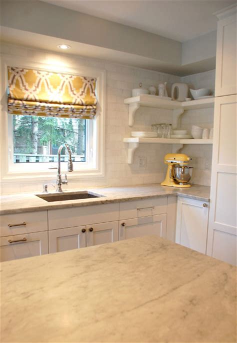 Add personality to your white and soft gray kitchen with accessories that are easy to change. Yellow and Gray KItchen - Transitional - kitchen - Kate ...