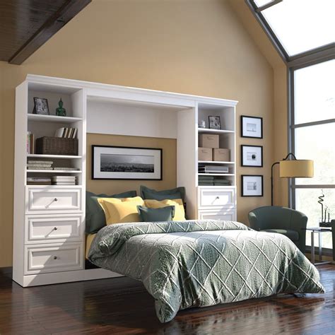 Bestar Versatile Murphy Wall Bed With 3 Drawer And 3 Shelf Attached