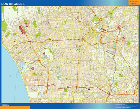 Mapa De Los Angeles Plastificado Mapas Para Chile De Pared Murales