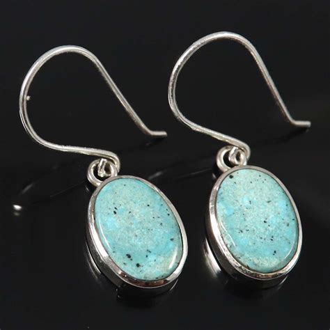 Earring Turquoise Gemstone Natural Handcraft Solid 925 Etsy