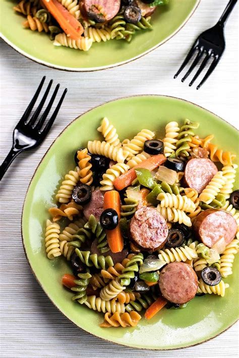Read on for a personal list of favorite recipes that add in pastas, spices, veggies. Smoked Sausage Pasta Salad - Homemade Hooplah