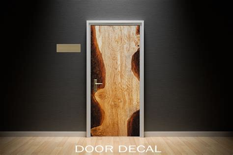 Mirrored closet doors not only maximize mirror area, they can make a small room look bigger. Wood Door Decal | Peel and Stick | Removable | Door Mural ...