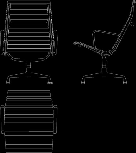 Charles Eames Aluminium Chairzip Dwg Block For Autocad • Designs Cad