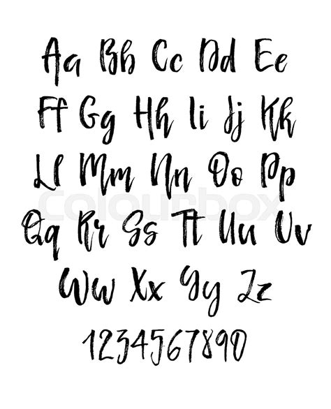 Handwritten Brush Style Modern Cursive Font Isolated On White