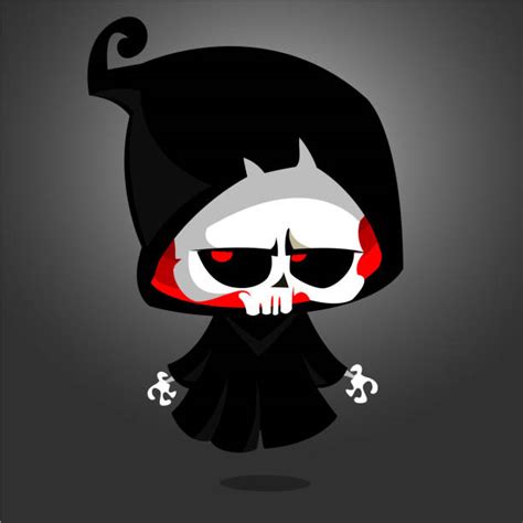 Use a long, straight, horizontal line for the bottom of the figure. Cartoon Of The Cool Grim Reaper Illustrations, Royalty ...