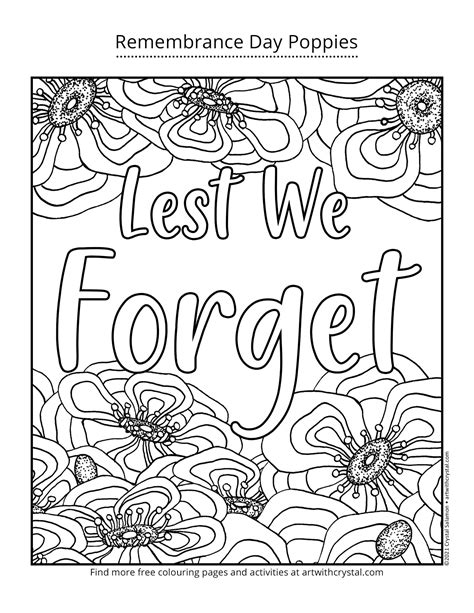 Remembrance Day Printable Coloring Pages