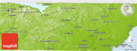 Physical Panoramic Map Of Strafford County