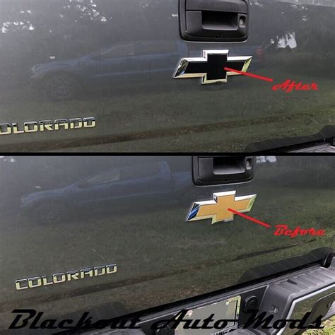 Matte Black Grill And Tailgate Bowtie Vinyl Emblem Overlay Decals Chevy