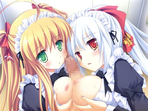 Rule 34 2girls Blush Breasts Censored Female Game Cg Green Eyes Human